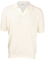 Gran Sasso Polo & T-Shirts Gran Sasso - Textured Cotton Cream Polo Shirt