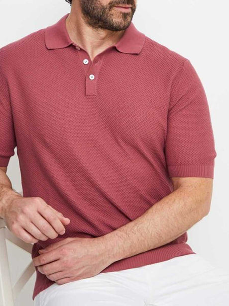 Gran Sasso Polo & T-Shirts Gran Sasso - Textured Cotton Rose Polo Shirt