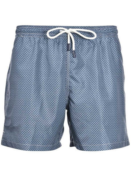 Gran Sasso Swimming Shorts Gran Sasso - Swimming Shorts Blue Geometric Print