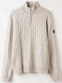 Holebrook Knitwear & Jumpers Holebrook - Alvin ¼ Zip Knitted Windproof Off White Sweater