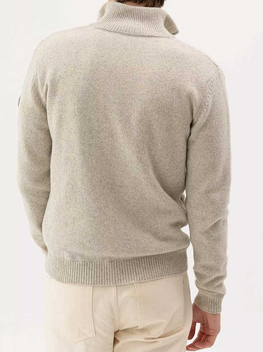 Holebrook Knitwear & Jumpers Holebrook - Alvin ¼ Zip Knitted Windproof Off White Sweater