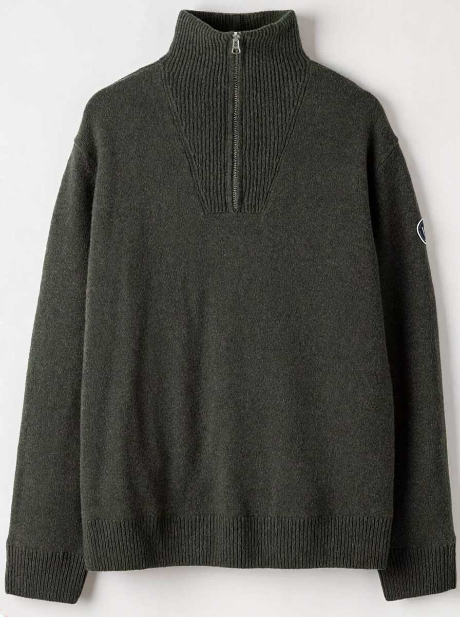 Holebrook Knitwear & Jumpers Holebrook - Bosse  ¼ Zip Knitted Windproof Forest Sweater