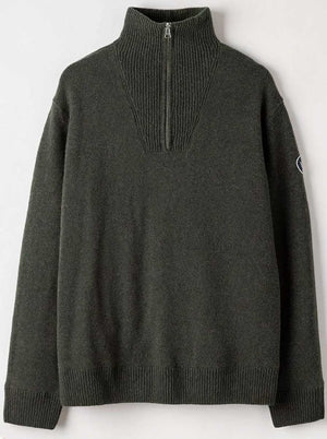 Holebrook Knitwear & Jumpers Holebrook - Bosse  ¼ Zip Knitted Windproof Forest Sweater