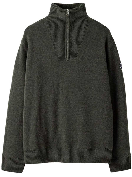 Holebrook Knitwear & Jumpers Holebrook - Bosse  ¼ Zip Knitted Windproof Forest Sweater