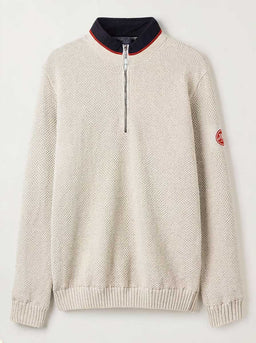 Holebrook Knitwear & Jumpers Holebrook - Classic WP ¼ Zip Knitted Windproof Off White Sweater