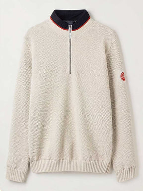 Holebrook Knitwear & Jumpers Holebrook - Classic WP ¼ Zip Knitted Windproof Off White Sweater