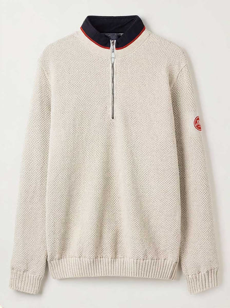 Holebrook Knitwear & Jumpers Holebrook - Classic WP ¼ Zip Knitted Windproof Off White Sweater