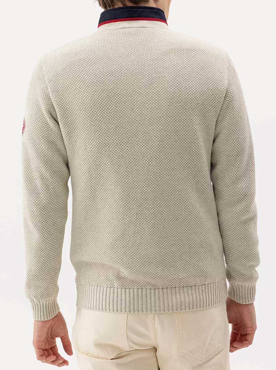 Holebrook Knitwear & Jumpers Holebrook - Classic WP ¼ Zip Knitted Windproof Off White Sweater
