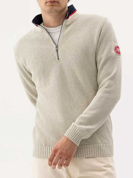 Holebrook Knitwear & Jumpers Holebrook - Classic WP ¼ Zip Knitted Windproof Off White Sweater