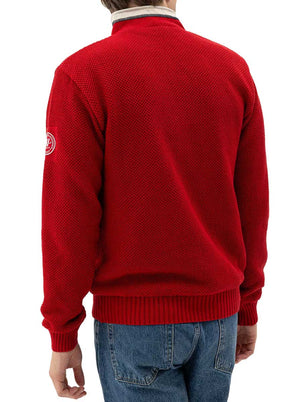 Holebrook Knitwear & Jumpers Holebrook - Classic WP ¼ Zip Knitted Windproof Red Sweater