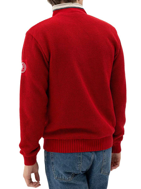 Holebrook Knitwear & Jumpers Holebrook - Classic WP ¼ Zip Knitted Windproof Red Sweater