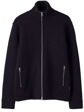 Holebrook Knitwear & Jumpers Holebrook - Måns Zip Knitted Windproof Navy Sweater