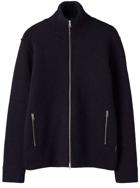 Holebrook Knitwear & Jumpers Holebrook - Måns Zip Knitted Windproof Navy Sweater