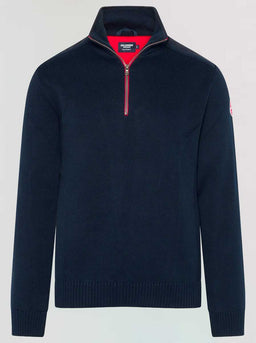 Holebrook Knitwear & Jumpers Holebrook - Martin ¼ Zip Knitted Windproof Navy Sweater