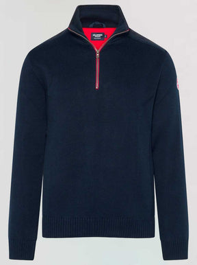 Holebrook Knitwear & Jumpers Holebrook - Martin ¼ Zip Knitted Windproof Navy Sweater