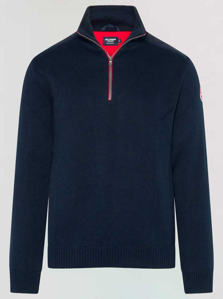 Holebrook Knitwear & Jumpers Holebrook - Martin ¼ Zip Knitted Windproof Navy Sweater