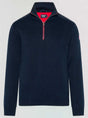 Holebrook Knitwear & Jumpers Holebrook - Martin ¼ Zip Knitted Windproof Navy Sweater