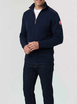 Holebrook Knitwear & Jumpers Holebrook - Martin ¼ Zip Knitted Windproof Navy Sweater