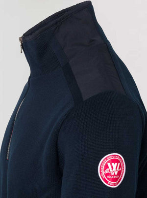 Holebrook Knitwear & Jumpers Holebrook - Martin ¼ Zip Knitted Windproof Navy Sweater