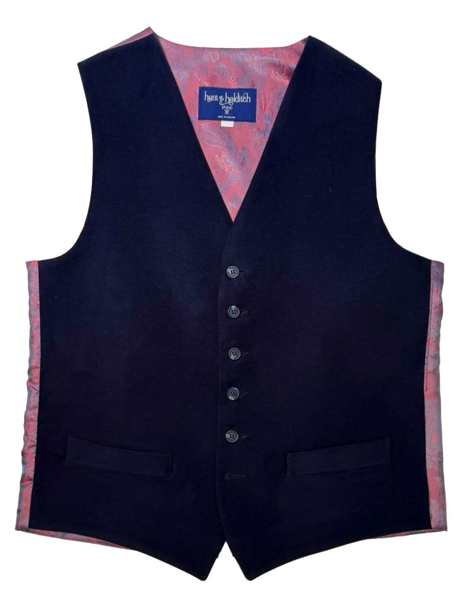 Hunt & Holditch Waistcoat Hunt & Holditch - Cotton Moleskin Navy Waistcoat