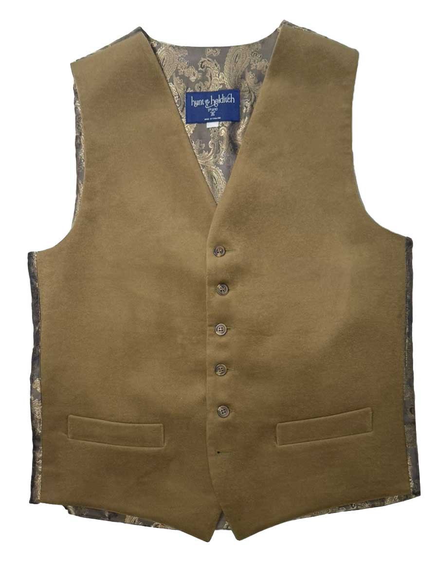 Hunt & Holditch Waistcoat Hunt & Holditch - Cotton Moleskin Taupe Waistcoat