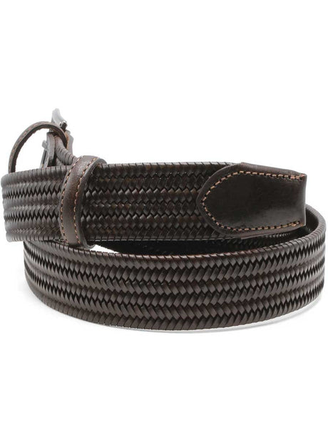 Huxley Tanner Belt Huxley Tanner - 35mm Woven Leather Stretch Brown Belt