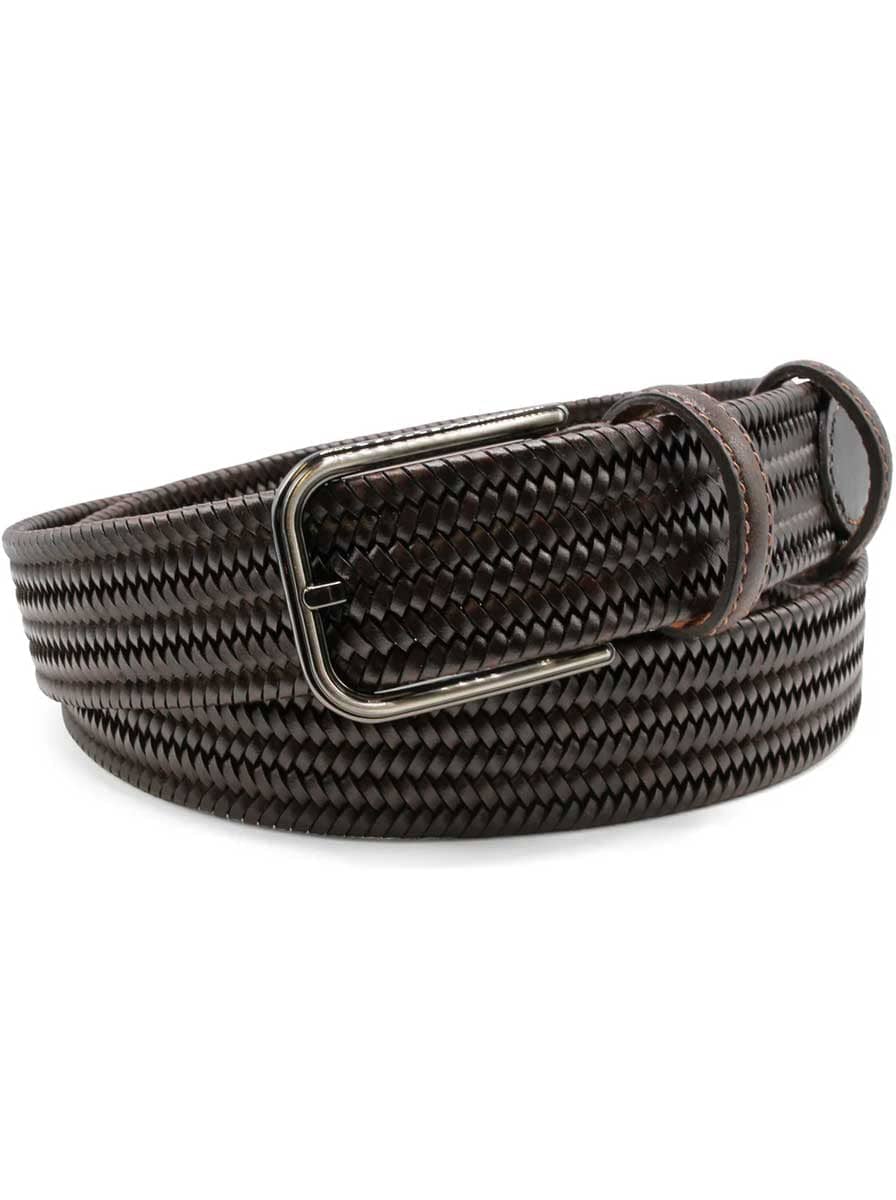 Huxley Tanner Belt Huxley Tanner - 35mm Woven Leather Stretch Brown Belt