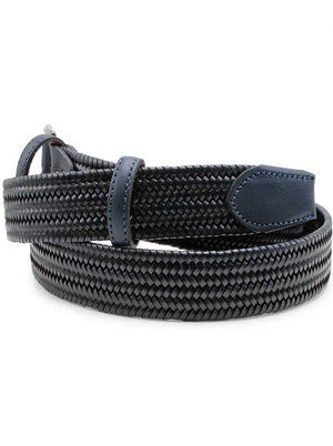 Huxley Tanner Belt Huxley Tanner - 35mm Woven Leather Stretch Navy Belt HT-OWE003-nos