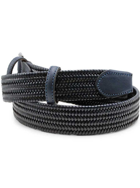 Huxley Tanner Belt Huxley Tanner - 35mm Woven Leather Stretch Navy Belt HT-OWE003-nos