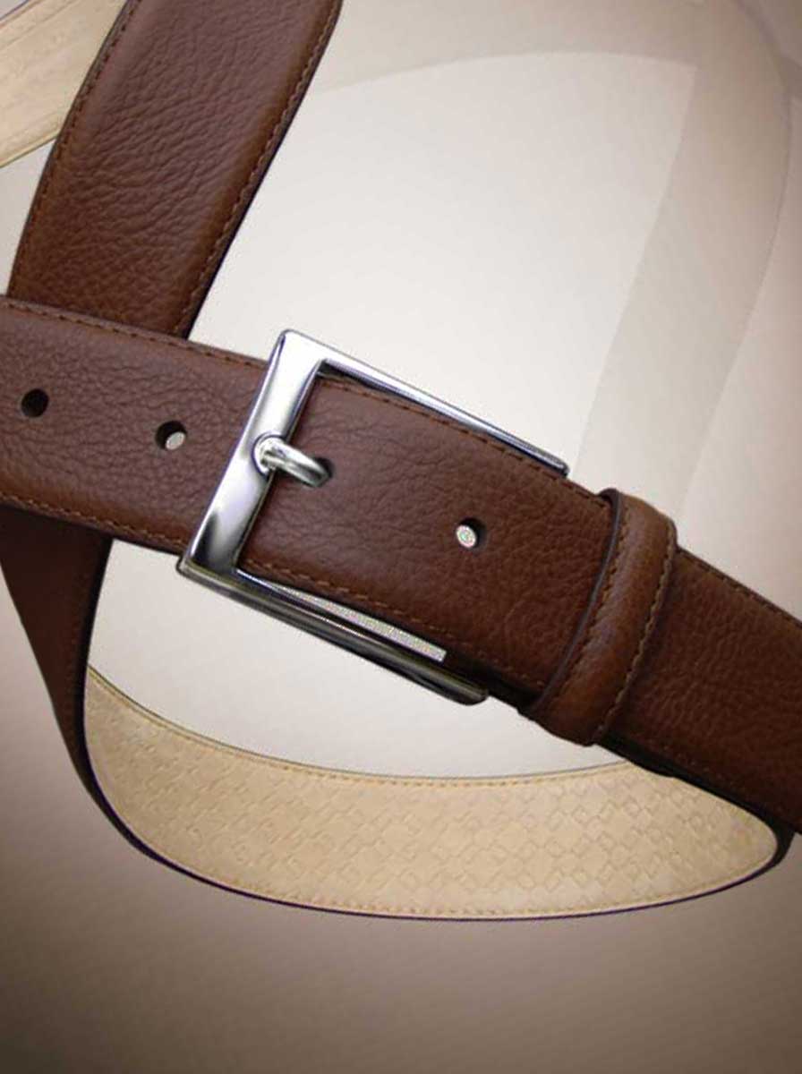 Leyva Belt Leyva - Leather Belt - Brown Grain