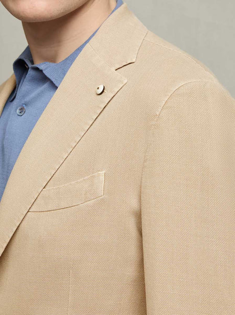 Luigi Bianchi Jacket/Blazer L.B.M - Blended Cotton Unstructured Beige Blazer