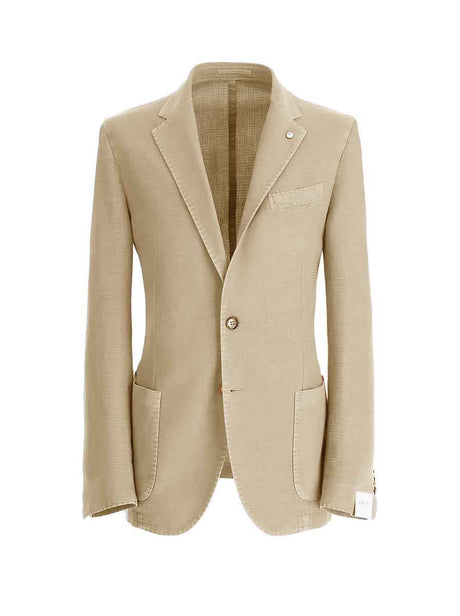 Luigi Bianchi Jacket/Blazer L.B.M - Blended Cotton Unstructured Beige Blazer