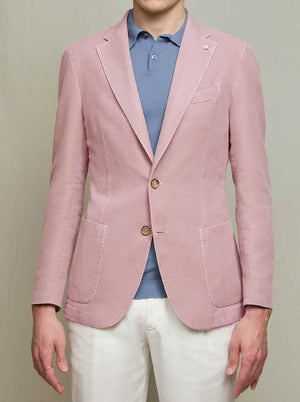 Luigi Bianchi Jacket/Blazer L.B.M - Blended Cotton Unstructured Pink Blazer