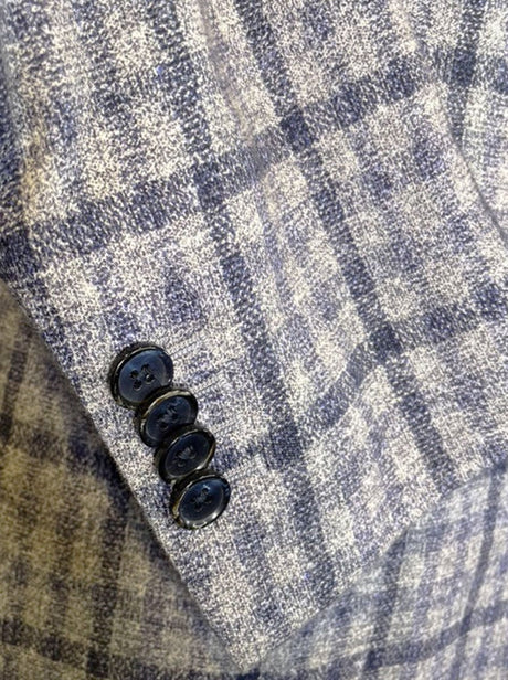 Luigi Bianchi Jacket/Blazer L.B.M - Cotton Jersey Unstructured Check Jacket