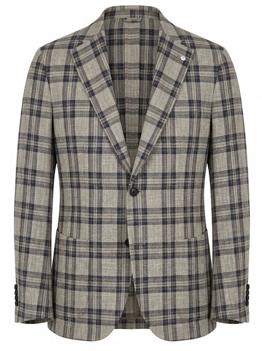 Luigi Bianchi Jacket/Blazer L.B.M - Cotton Unstructured Check Jacket