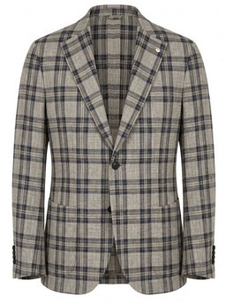Luigi Bianchi Jacket/Blazer L.B.M - Cotton Unstructured Check Jacket