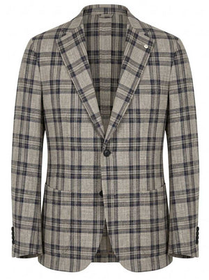 Luigi Bianchi Jacket/Blazer L.B.M - Cotton Unstructured Check Jacket