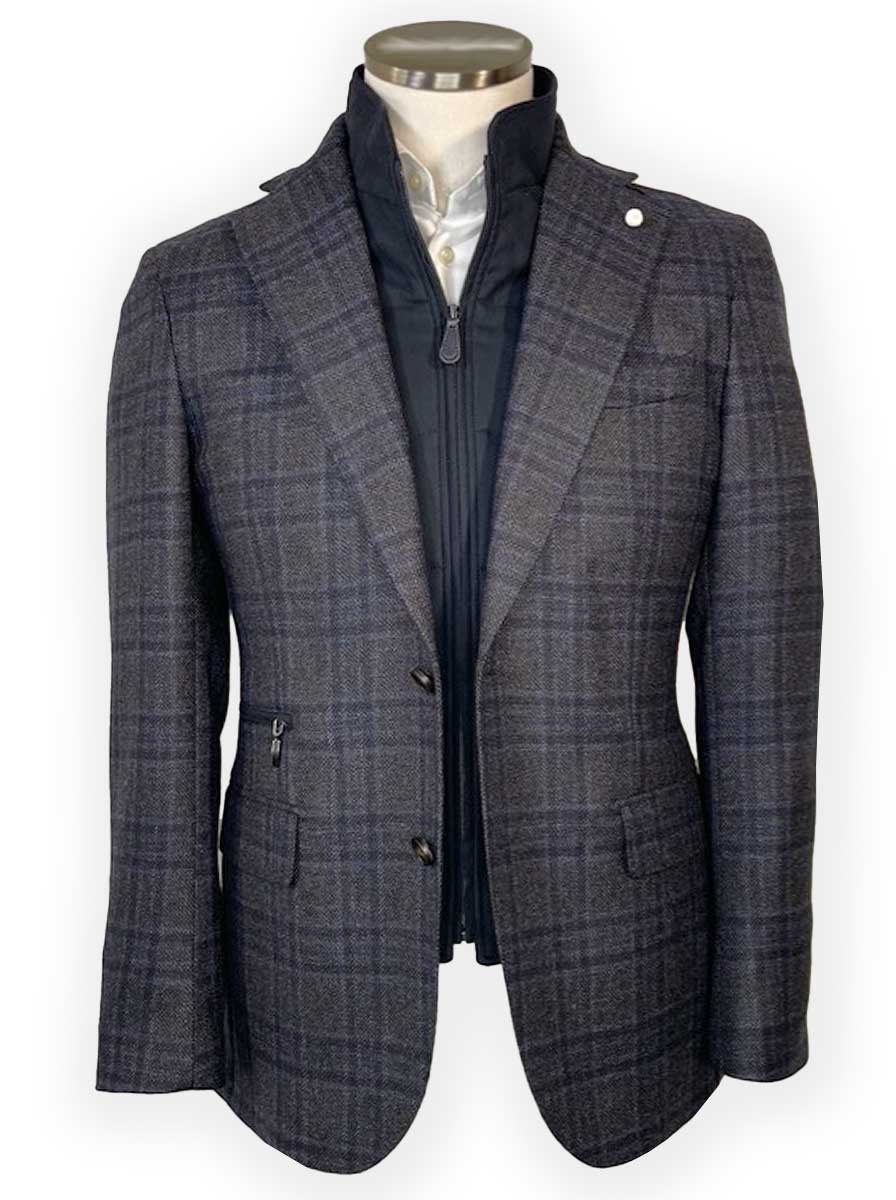 Luigi Bianchi Jacket/Blazer Luigi Bianchi - Checked Blazer w/ Removable Gilet Insert