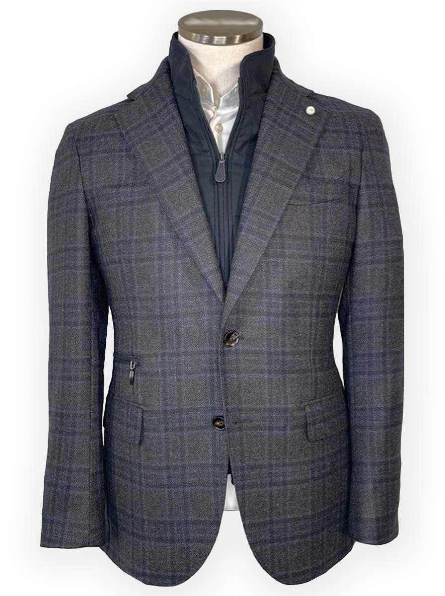 Luigi Bianchi Jacket/Blazer Luigi Bianchi - Checked Blazer w/ Removable Gilet Insert