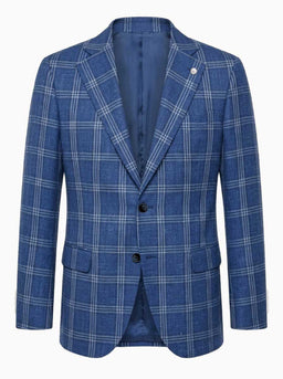 Luigi Bianchi Jacket/Blazer Luigi Bianchi - Checked Summer Blue Blazer