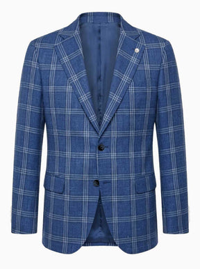 Luigi Bianchi Jacket/Blazer Luigi Bianchi - Checked Summer Blue Blazer