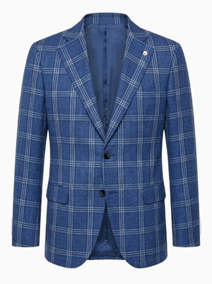 Luigi Bianchi Jacket/Blazer Luigi Bianchi - Checked Summer Blue Blazer