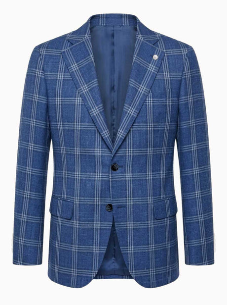 Luigi Bianchi Jacket/Blazer Luigi Bianchi - Checked Summer Blue Blazer