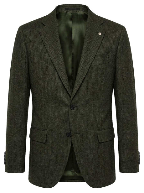 Luigi Bianchi Jacket/Blazer Luigi Bianchi - Herringbone Wool Green Blazer