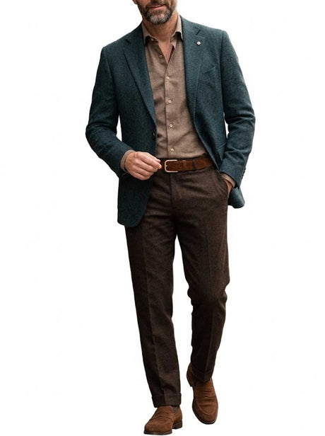 Luigi Bianchi Jacket/Blazer Luigi Bianchi - Herringbone Wool Navy Blazer