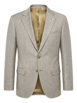 Luigi Bianchi Jacket/Blazer Luigi Bianchi - Loro Piana Herringbone Beige Jacket