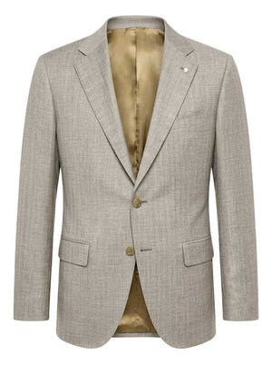 Luigi Bianchi Jacket/Blazer Luigi Bianchi - Loro Piana Herringbone Beige Jacket