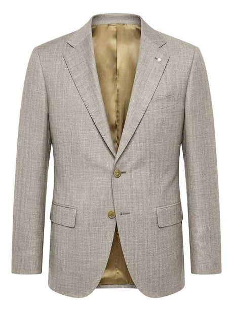 Luigi Bianchi Jacket/Blazer Luigi Bianchi - Loro Piana Herringbone Beige Jacket