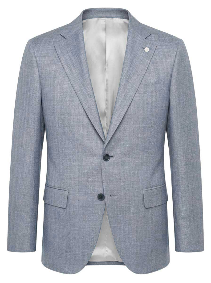 Luigi Bianchi Jacket/Blazer Luigi Bianchi - Loro Piana Herringbone Sky Blue Jacket