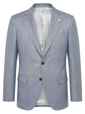 Luigi Bianchi Jacket/Blazer Luigi Bianchi - Loro Piana Herringbone Sky Blue Jacket